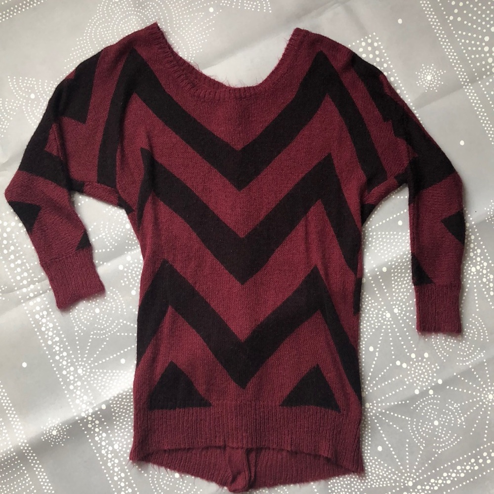 Long sweater with button back detail